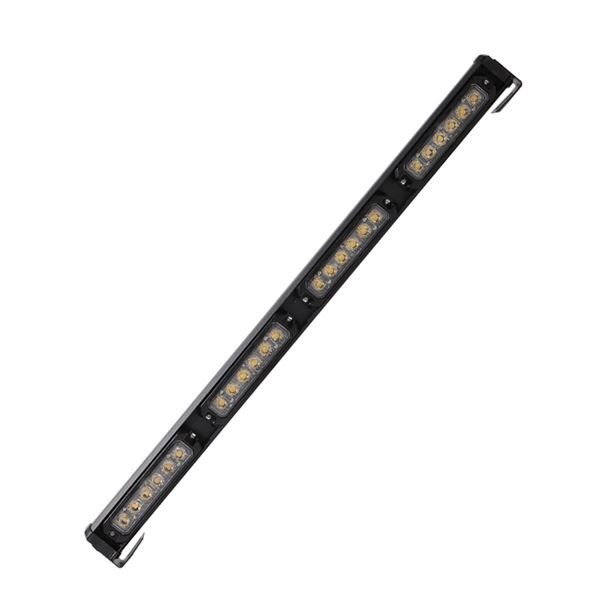WOLFRAM 31561 12V-24V TEPE LAMBASI YUVARLAK İKAZLI LED 14 FONKSİYONLU 61 CM E BELGELİ SARI