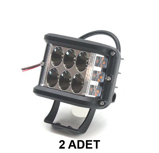 2 ADET CARUB 3010598 10-30 ÇALIŞMA LAMBASI OFF ROAD YAN ÇAKAR SARI BEYAZ IŞIK 6 LED