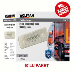 WOLFRAM 39021 24V SIDE MARKER YAN POZİSYON LAMBASI 2W BEYAZ E9-R10 BELGELİ - 10 Adet