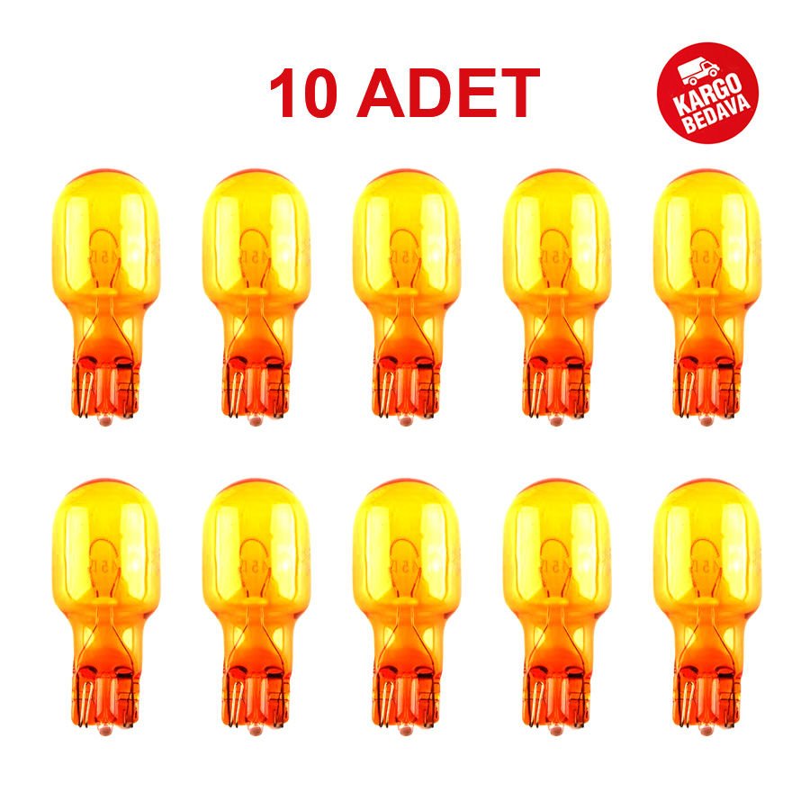 12-T15-T 12V AMPUL BÜYÜK DİPSİZ 18W TURUNCU SLX - 10 Adet