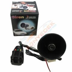2744101 12V MEGAFONLU SİREN - 3 SESLİ - ELEKTRONİK - SİYAH - MİKROFONLU