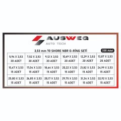 AUSWEG 3,53 mm 70 Shore NBR O-Ring Seti - 330 Adet