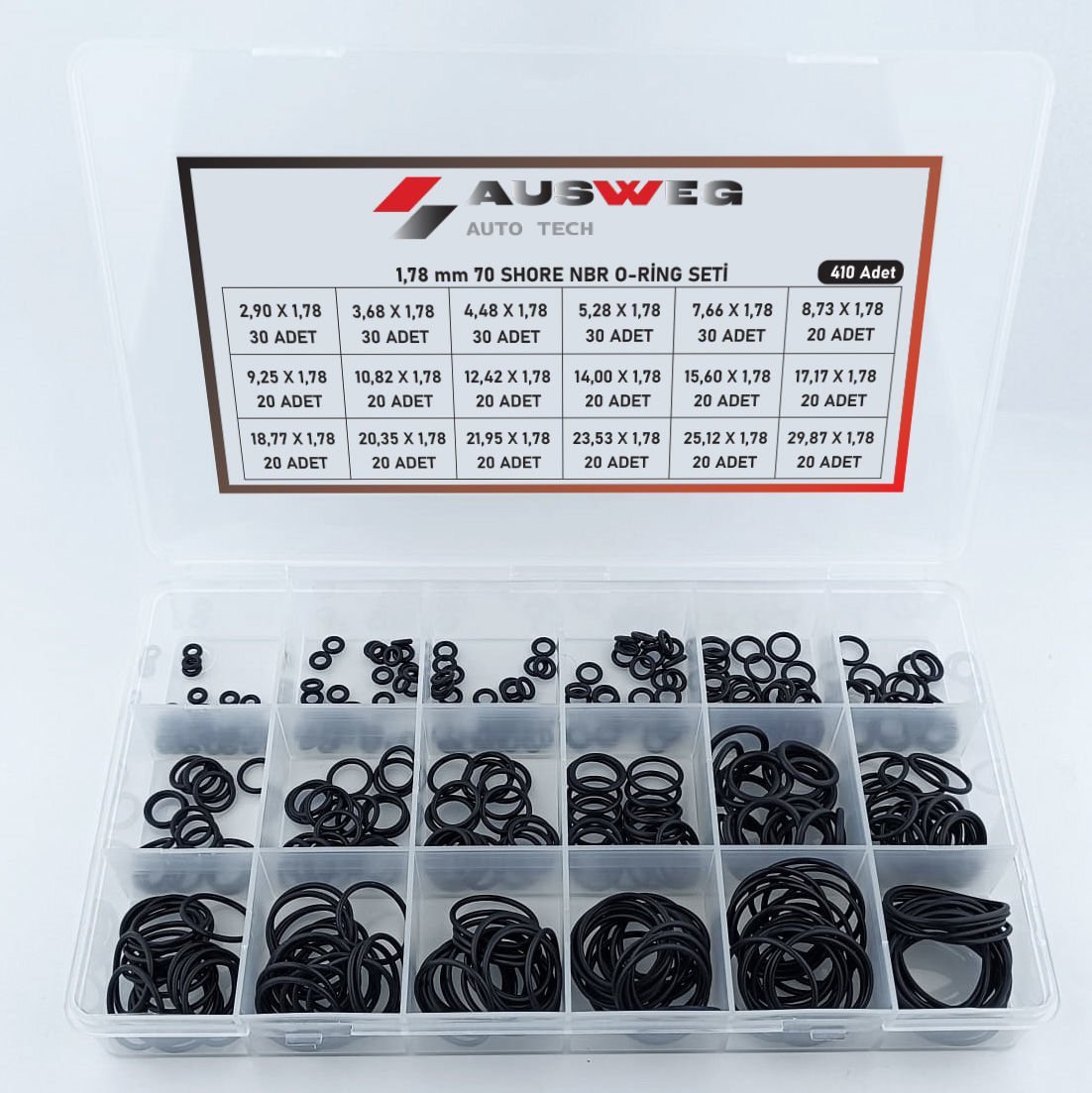AUSWEG 1,78 mm 70 Shore NBR O-Ring Seti - 410 Adet