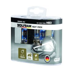 WOLFRAM 29005 NIGHT VISION 12V HB3 60 WATT AMPÜL BEYAZ IŞIK %150 DAHA GÜÇLÜ