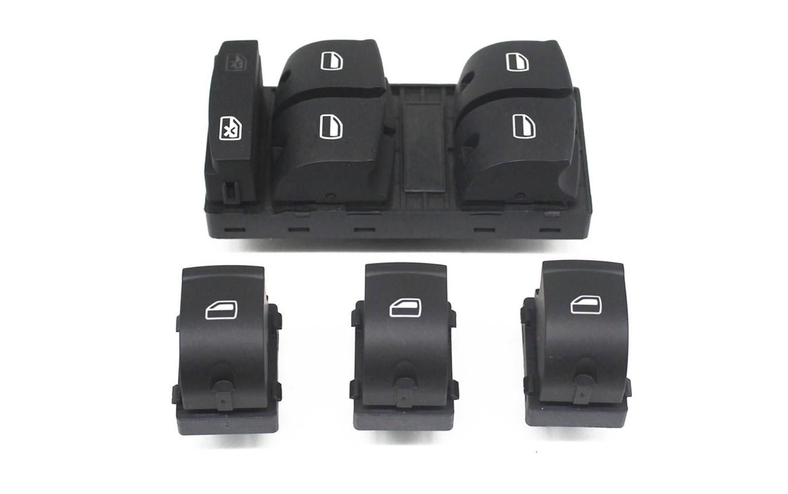 AUDİ A6 SOL DÖRTLÜ VE TEKLİ CAM DÜĞMESİ ANAHTARI TAKIM 2005--2011