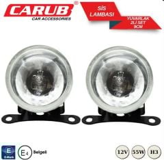 CARUB 3031301 12 VOLT SİS LAMBASI YUVARLAK BEYAZ 9 CM EMARK BELGELİ