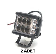 2 ADET CARUB 3010598 10-30 ÇALIŞMA LAMBASI OFF ROAD YAN ÇAKAR SARI BEYAZ IŞIK 6 LED