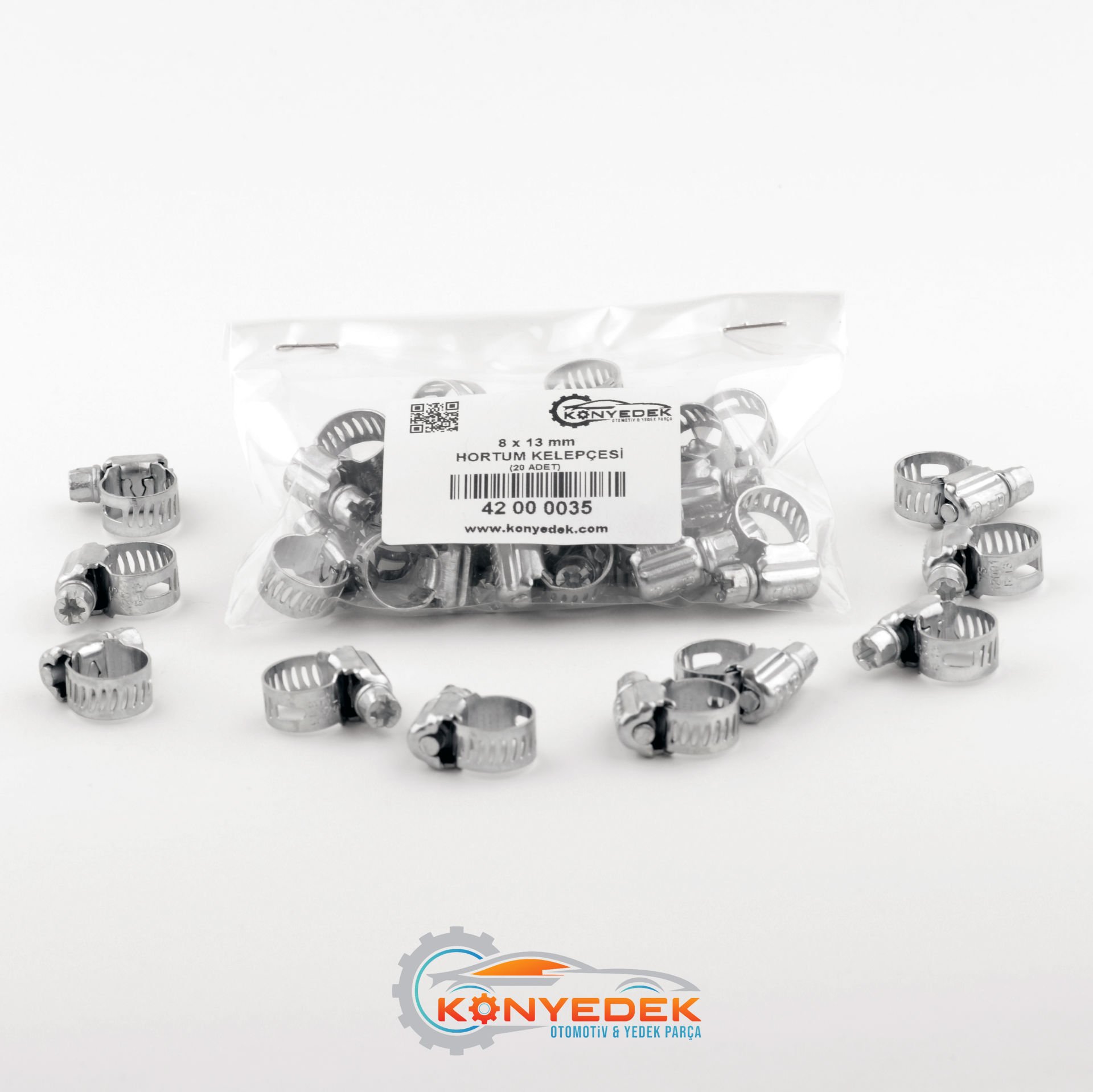8 x 13 mm Metal Hortum Kelepçesi (500 Adet)
