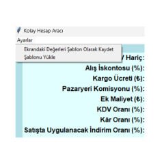 Pazaryeri Siteleri - Web Sitesi Ürün Satış Fiyatı, Kar ve Kar Marjı Hesaplama Programı
