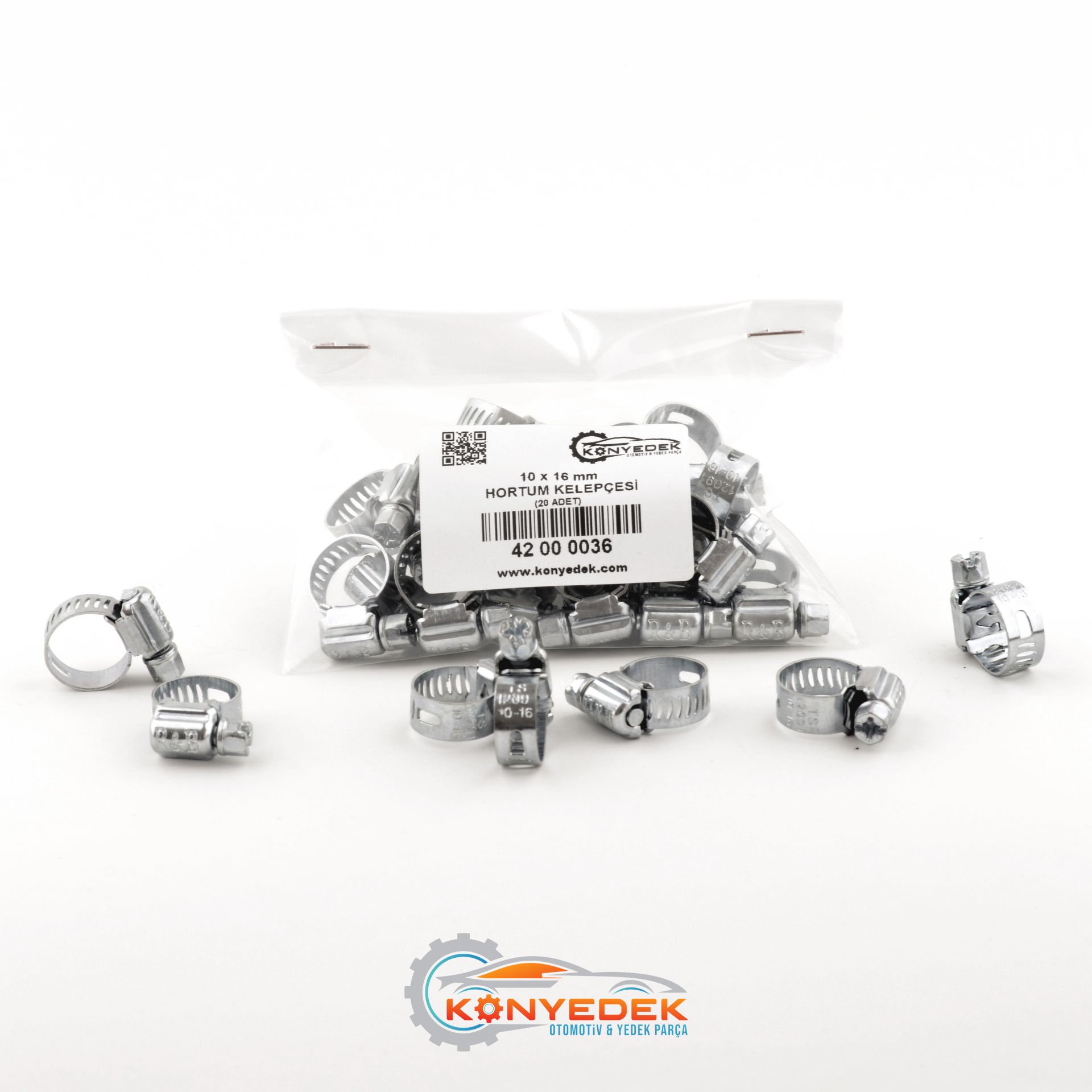 10 x 16 mm Metal Hortum Kelepçesi (500 Adet)