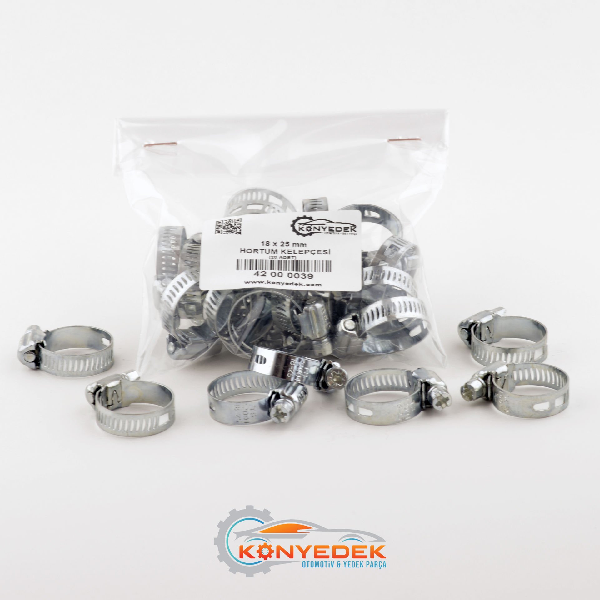 18 x 25 mm Metal Hortum Kelepçesi (500 Adet)