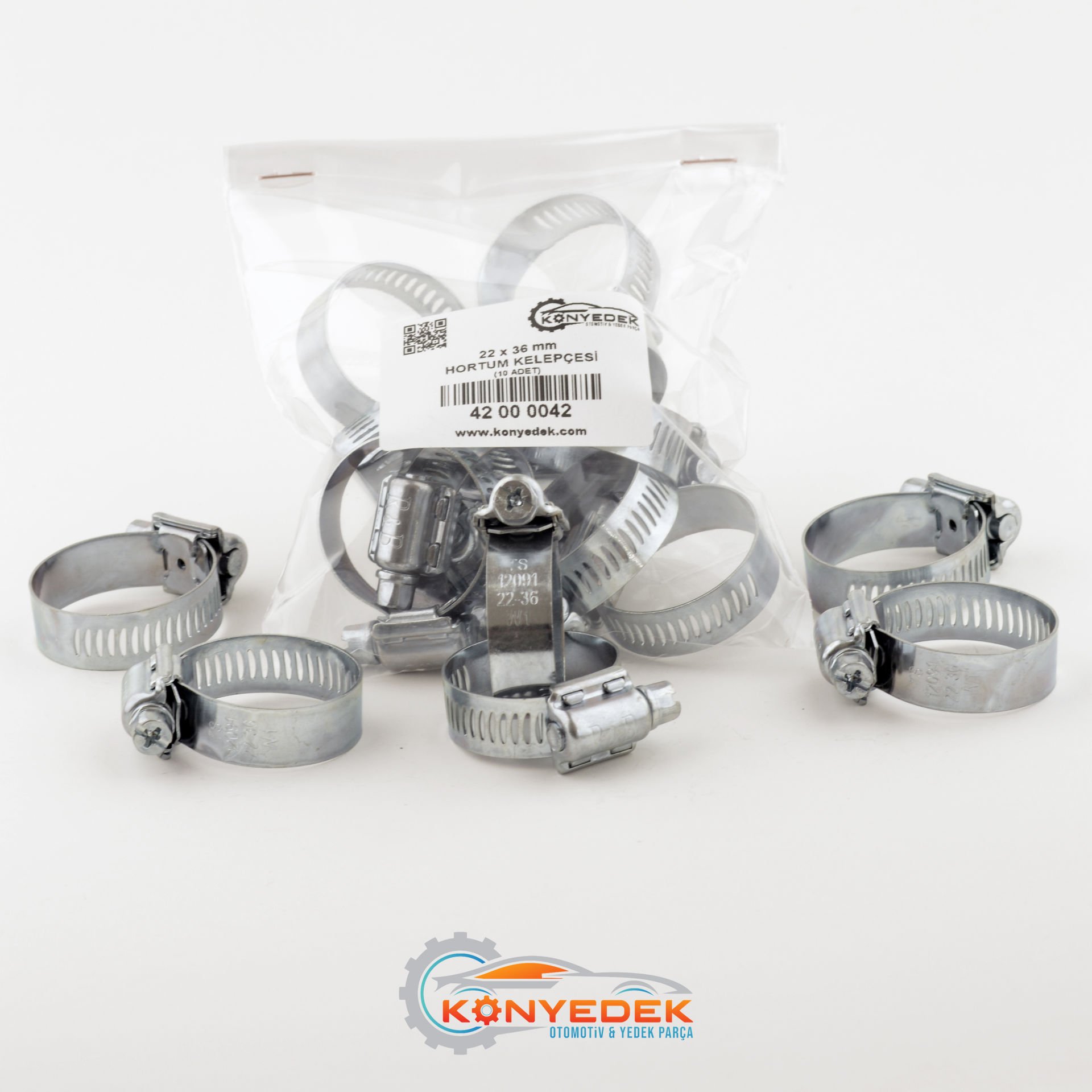 22 x 36 mm Metal Hortum Kelepçesi (200 Adet)
