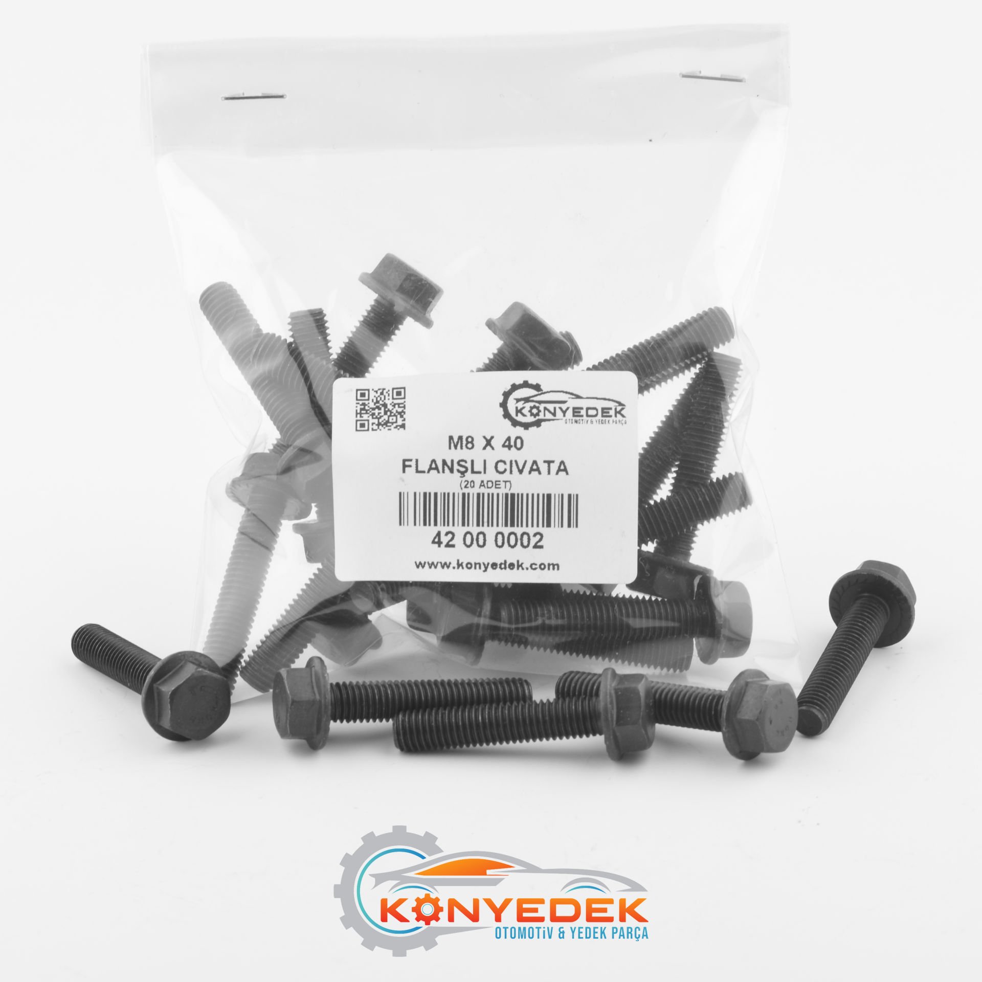 M8 X 40 mm Flanşlı Cıvata (500 Adet)