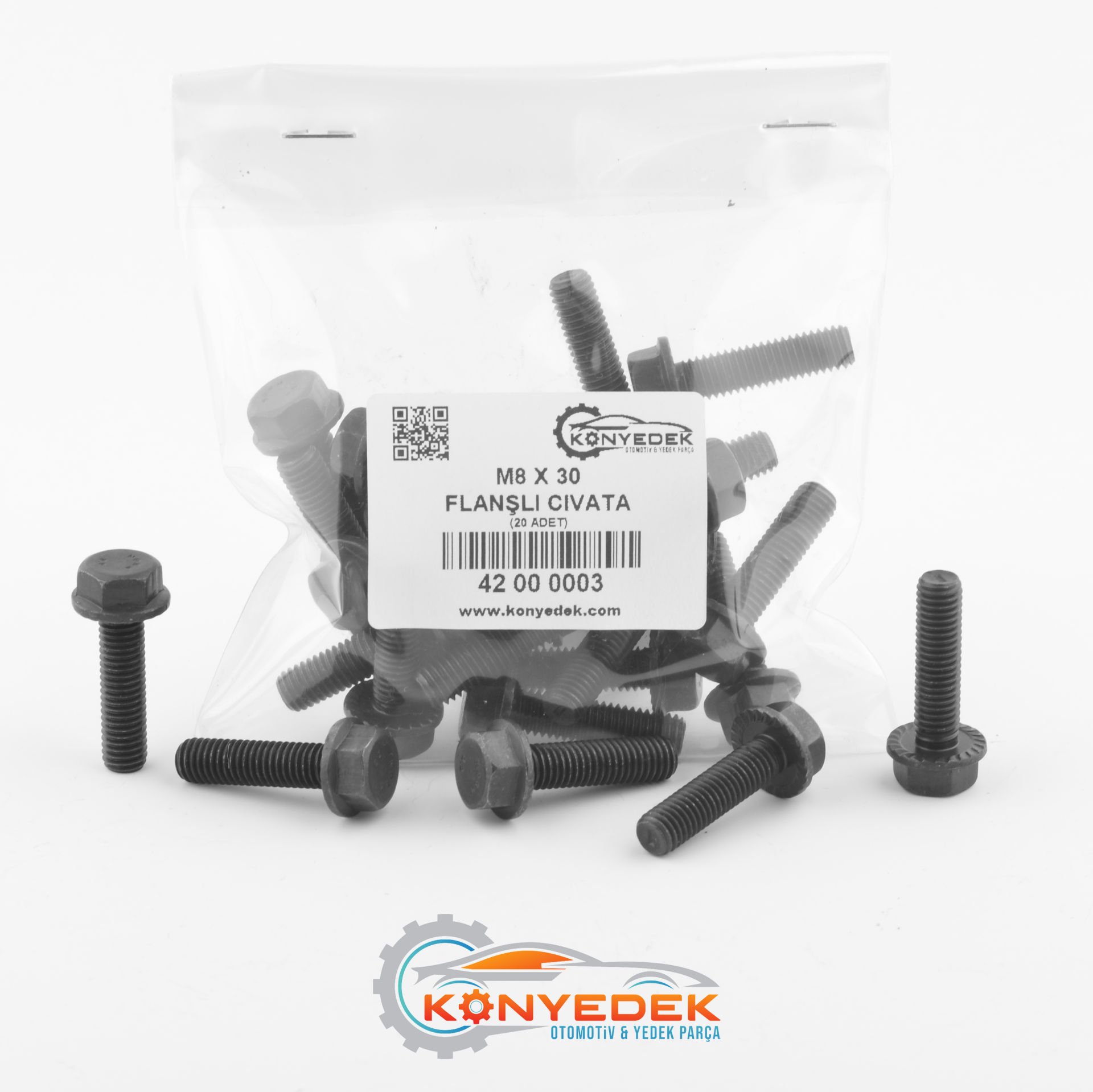M8 X 30 mm Flanşlı Cıvata (500 Adet)