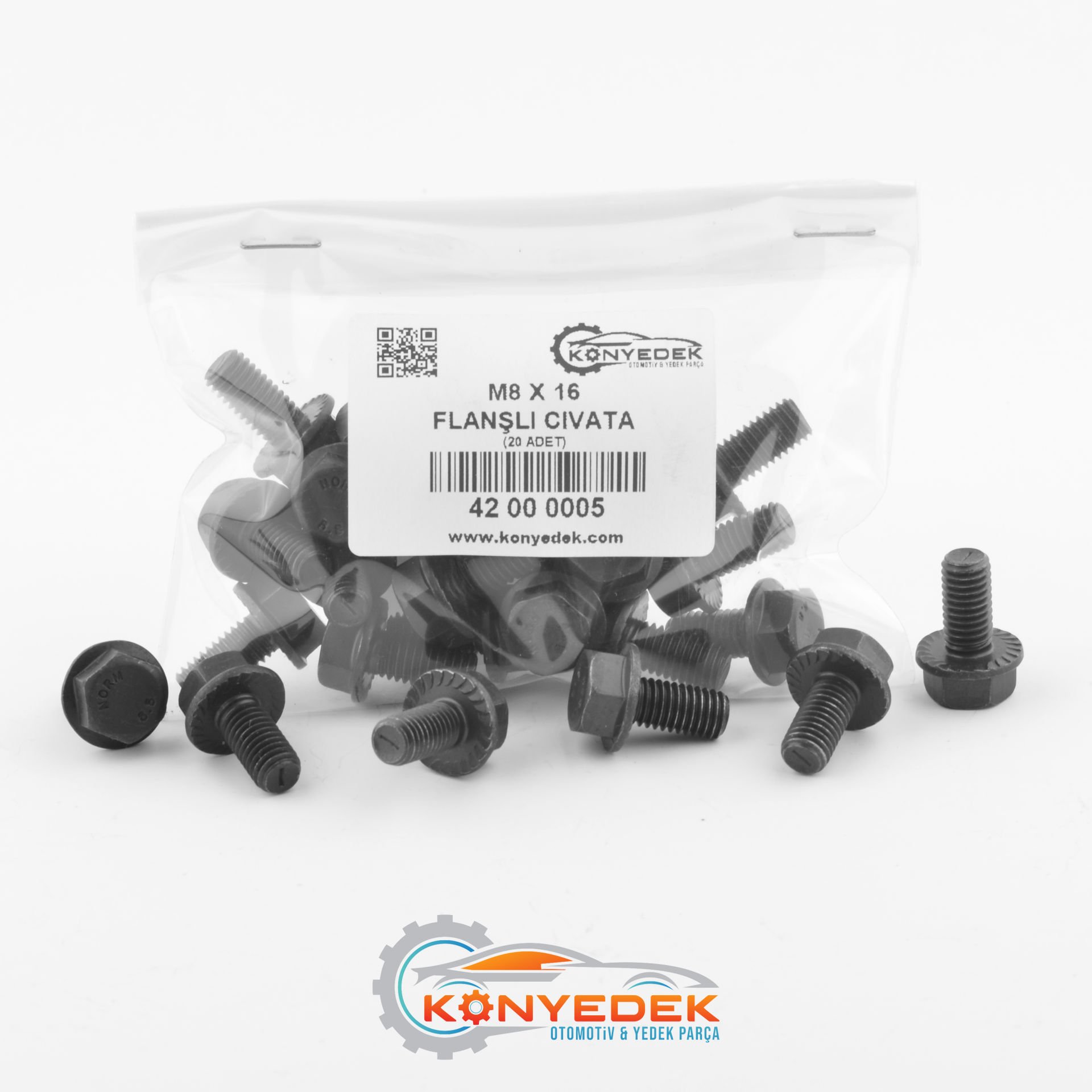 M8 X 16 mm Flanşlı Cıvata (500 Adet)