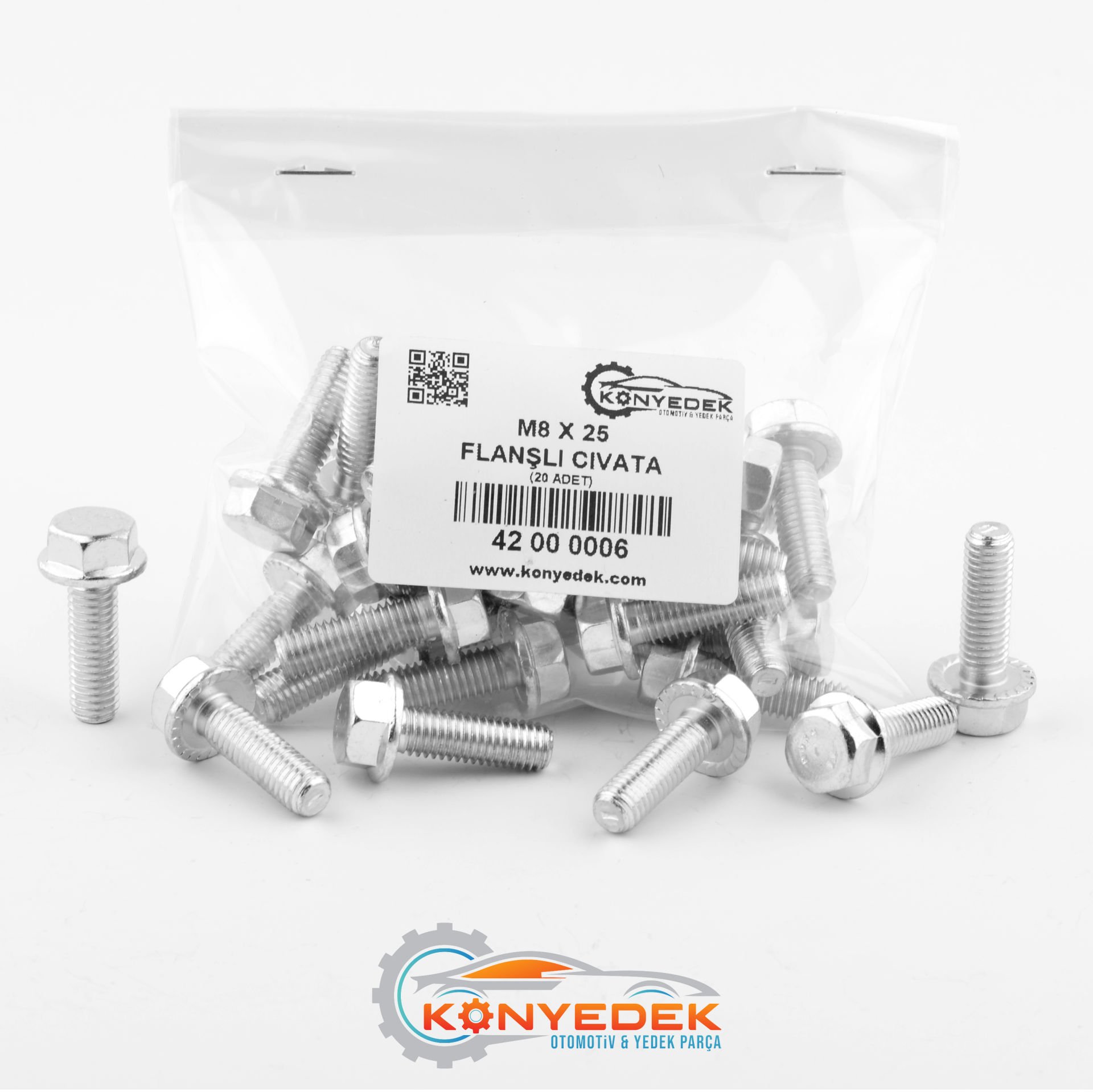 M8 X 25 mm Flanşlı Cıvata (500 Adet)