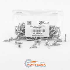 3,9 X 19 mm Havşa Başlı, Matkap Uçlu - Akıllı Vida (2000 Adet)