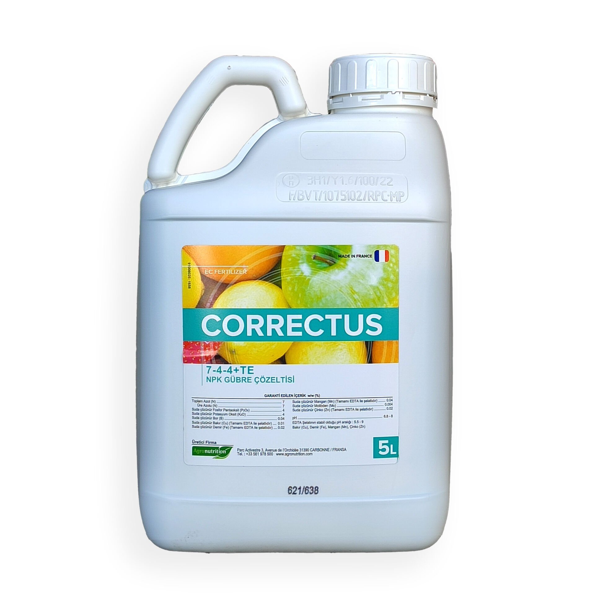 CORRECTUS 7-4-4+TE – NPK GÜBRE ÇÖZELTİSİ (5 Litre)