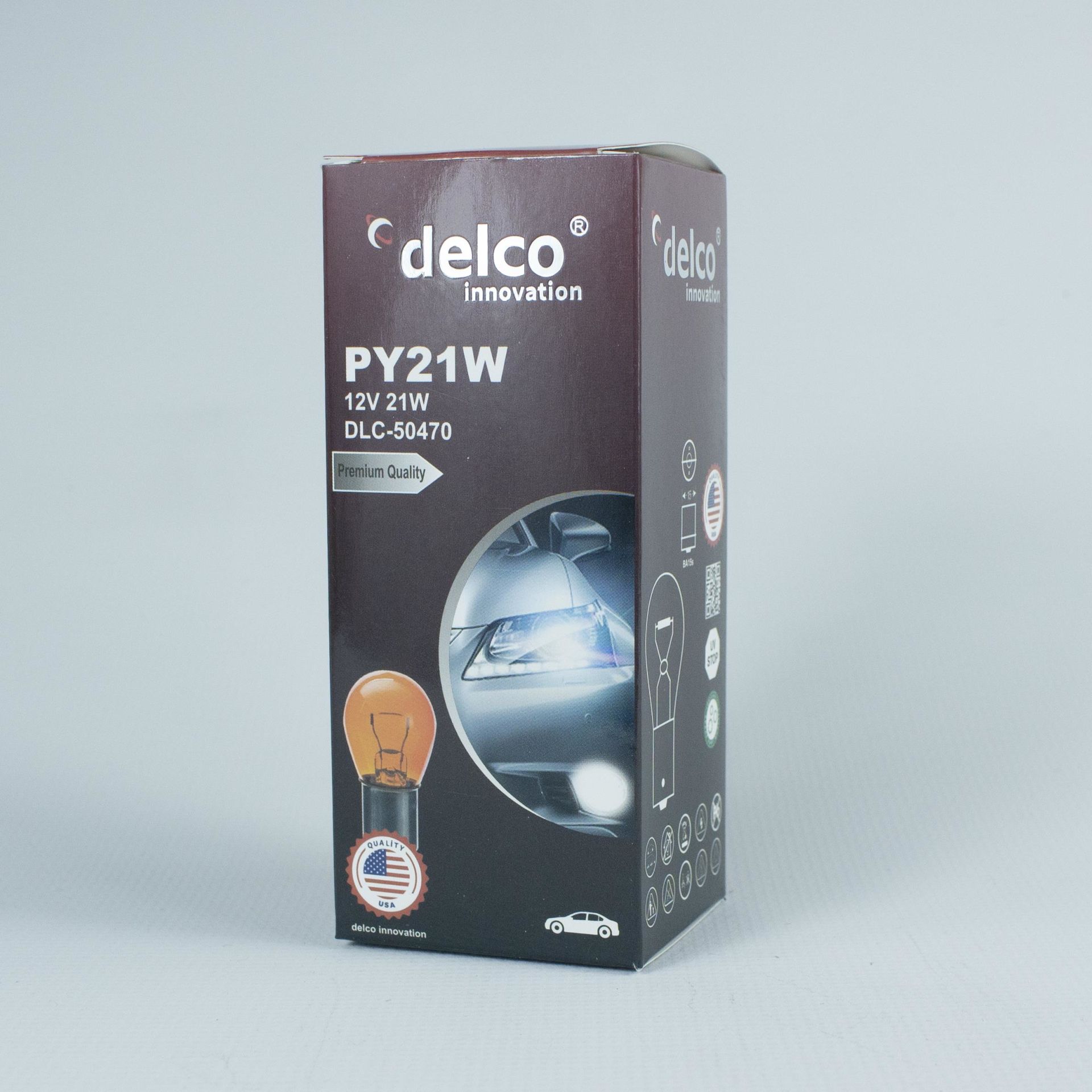 DELCO U.S.A P21W 12 VOLT 93 AMBER AMPUL DÜZ TIRNAK BA15S 10 ADET