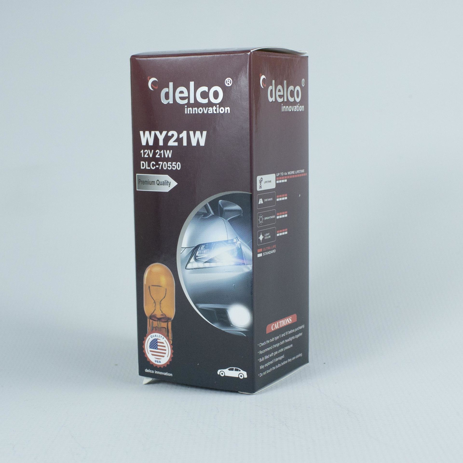 DELCO U.S.A T20 AMBER TEK DUY 21W DİPSİZ AMPUL 12 VOLT 10 ADET