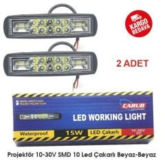 CARUB 3056353 10-30V PROJEKTÖR ÇAKARLI 10LED BEYAZ+BEYAZ SMD 15W