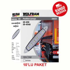 WOLFRAM 39031 12V YAN POZİSYON LAMBA 6 LED 3W BEYAZ E9-R10 BELGELİ - 10 Adet